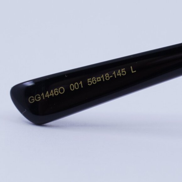 Gucci GG1446O 001 Eyeglasses Black 56mm Rectangle Frame - Picture 9 of 12